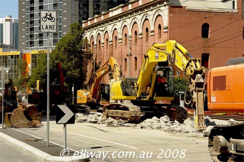 Len Weigh 2008, Swanston Street tram works