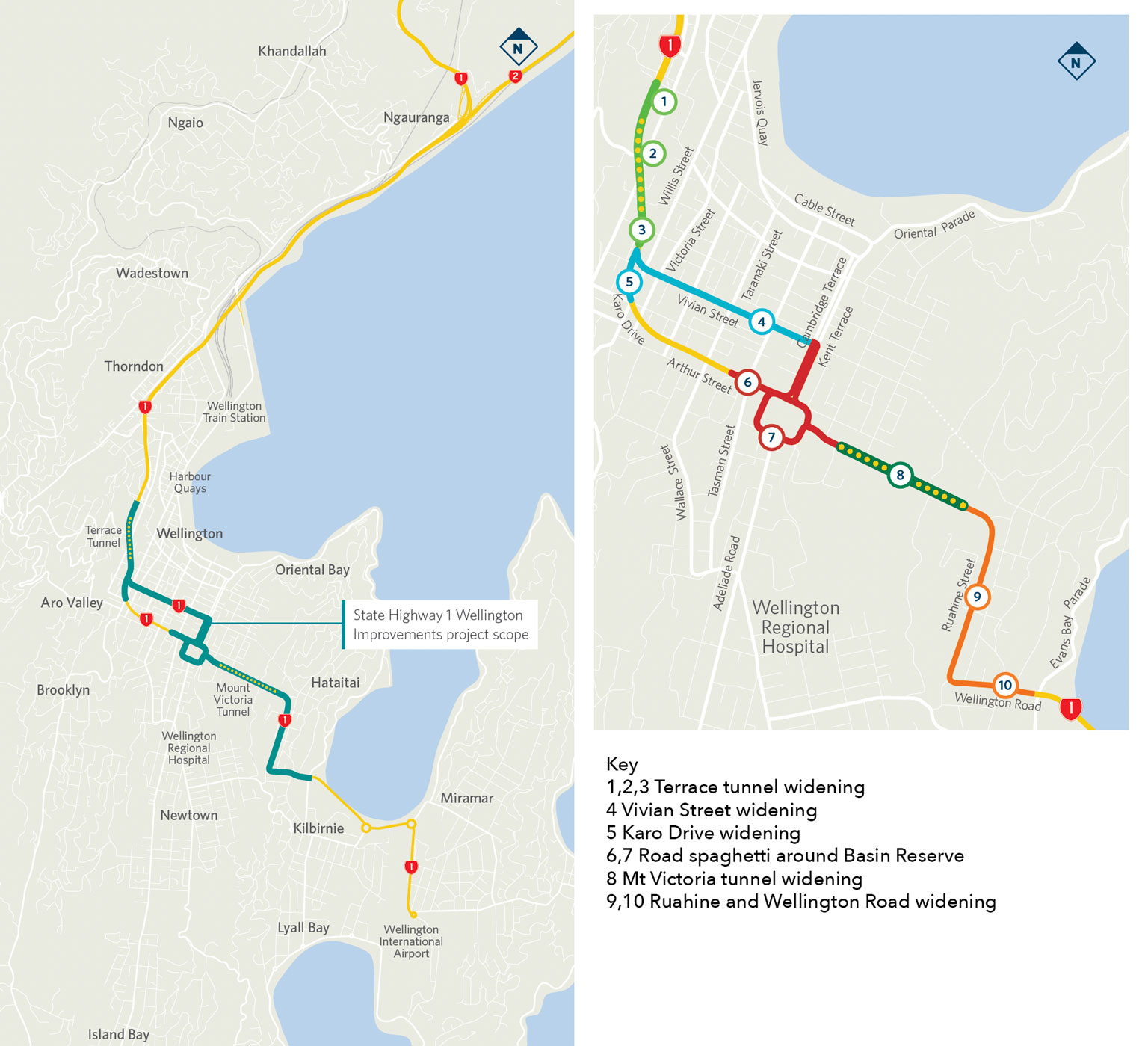 SH1 Wellington project map