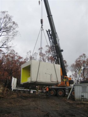 kinglake west regrowth pod being installed